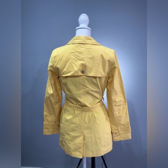 Yellow Charter Club Belted Trench Size S EUC - Picture 2 of 6